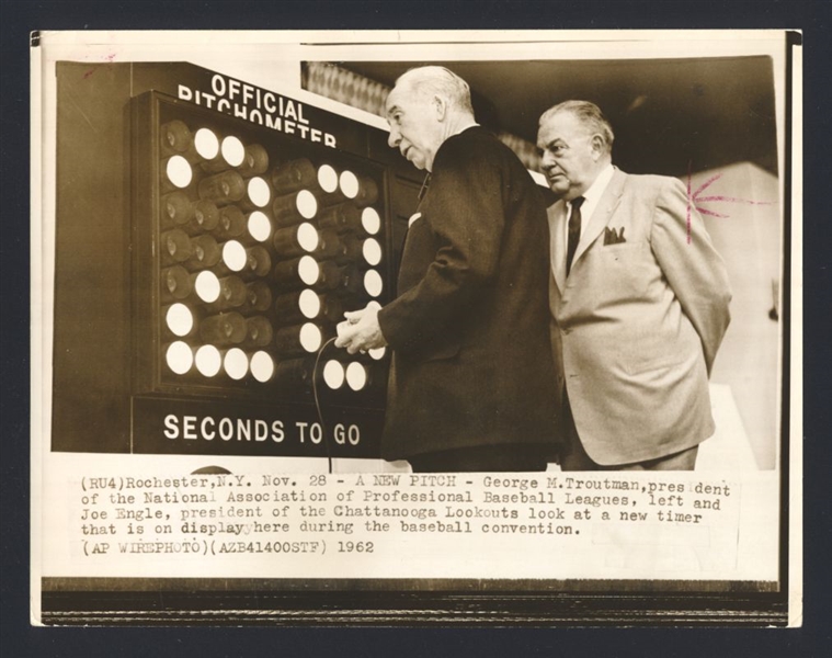 Lot of (3) 1962 GEORGE TROUTMAN, JOE ENGLE & MINOR LEAGUE News Wire Photos