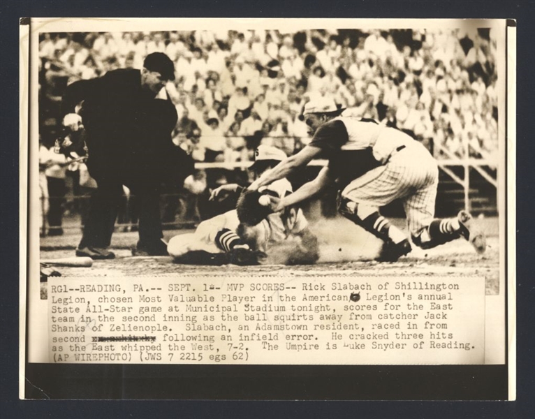Lot of (3) 1962 GEORGE TROUTMAN, JOE ENGLE & MINOR LEAGUE News Wire Photos