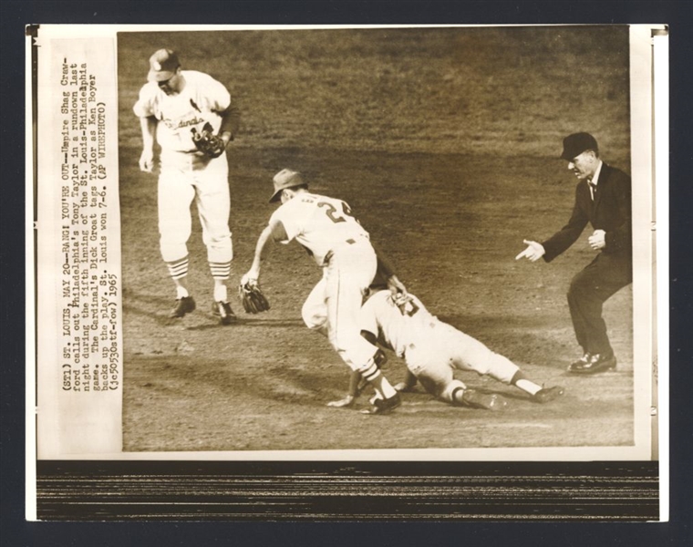 Lot of (2) 1960s Phillies EARL AVERILL JR, RON HUNT & TONY TAYLOR Wire Photos