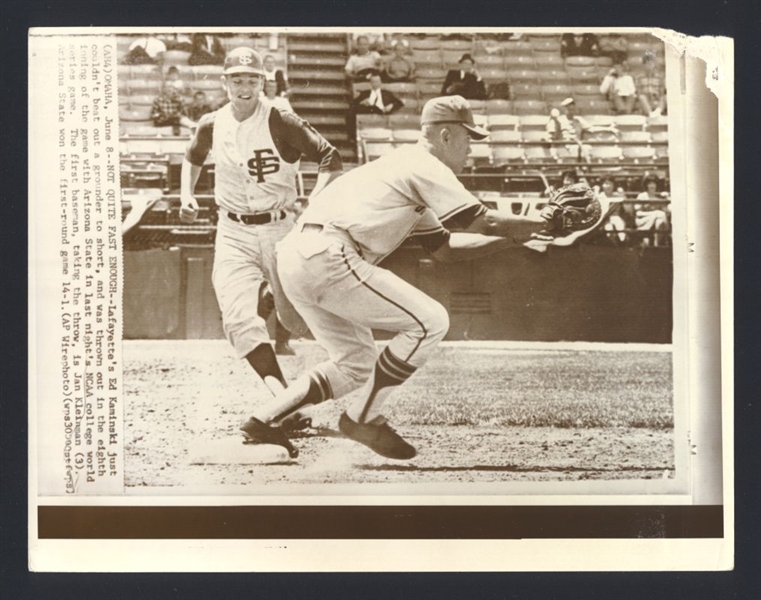 Lot of (2) 1960s College ED KAMINSKI, JAN KLEINMAN & DAN KRISTOFF Wire Photos