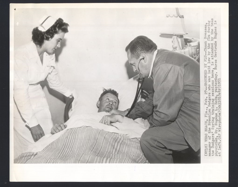 Lot of (4) 1950s Dodgers CHUCK DRESSEN, RICK FERRELL & JAKE PITLER Wire Photos