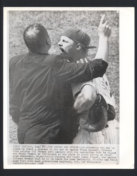 Lot of (2) 1950s Cubs CAL NEEMAN, FRANK DASCOLI & PAINTERS News Wire Photos