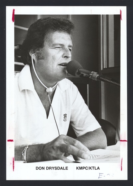 1970s Los Angeles Dodgers DON DRYSDALE KMPC / KTLA Original News Photo HOF