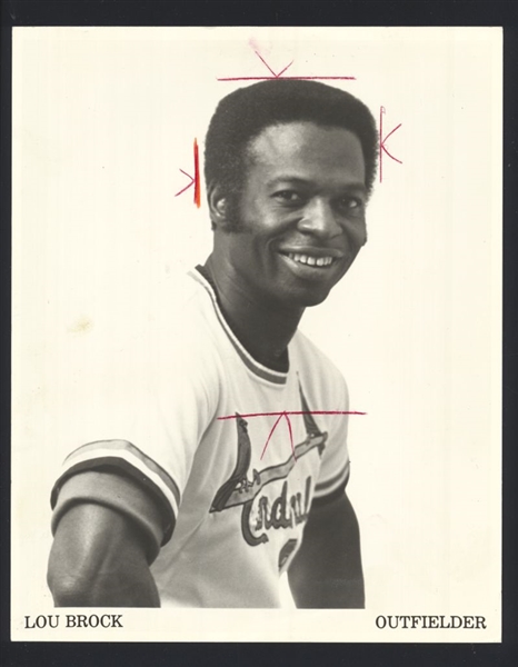 1970s St. Louis Cardinals LOU BROCK Team Issued Original News Photo HOF