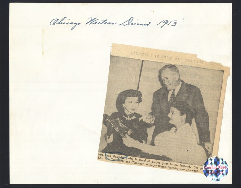 Lot of (2) 1950s Cardinals ENOS SLAUGHTER, WIFE & MRS CAVARRETTA Original Photos