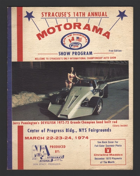 CHRISTINE MADDOX SIGNED 1974 Syracuse Motorama Auto Show Program
