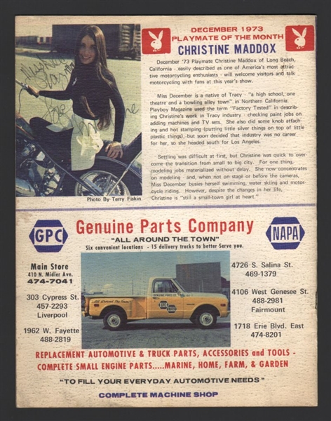 CHRISTINE MADDOX SIGNED 1974 Syracuse Motorama Auto Show Program