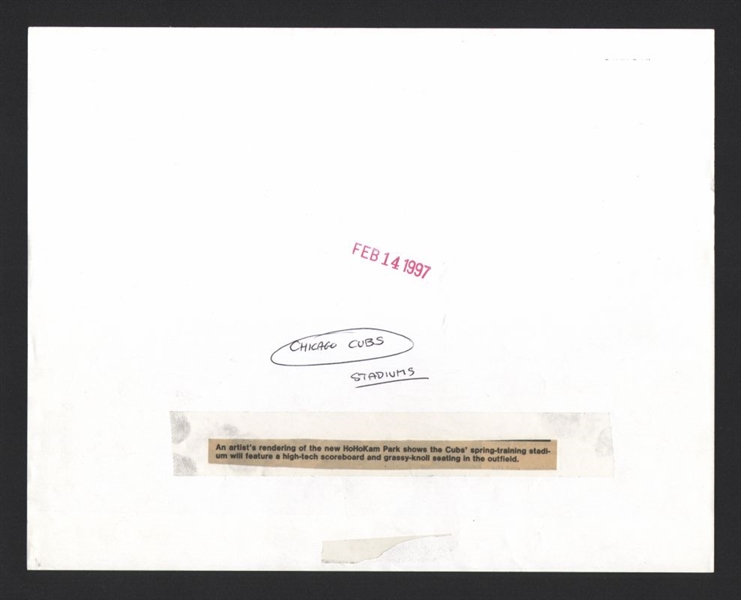 1997 Chicago Cubs HO HO KAM PARK Artist's Rendering Original News Photo