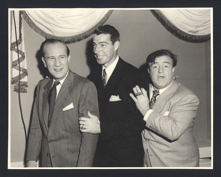 1950s Yankees JOE DiMAGGIO, BUD ABBOTT & LOU COSTELLO Original Photo HOF