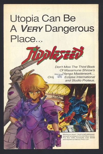 Dominion #1 VF 1989 Eclipse Masamune Shirow Manga Comic Book