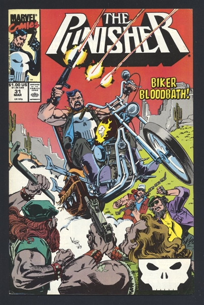 Punisher (1987) #31 VF 1990 Marvel Biker Bloodbath! Comic Book