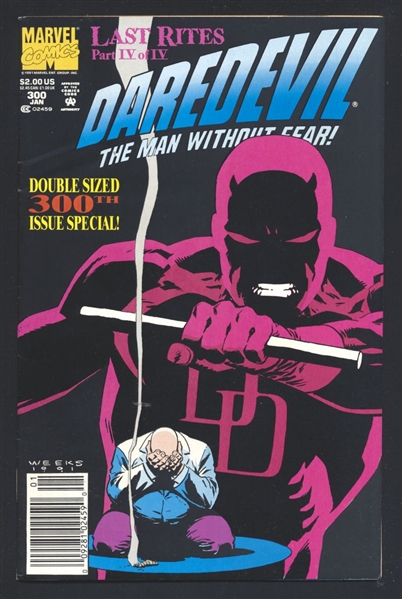Daredevil #300 VF 1992 Marvel NEWSSTAND Last Rites p4 Comic Book