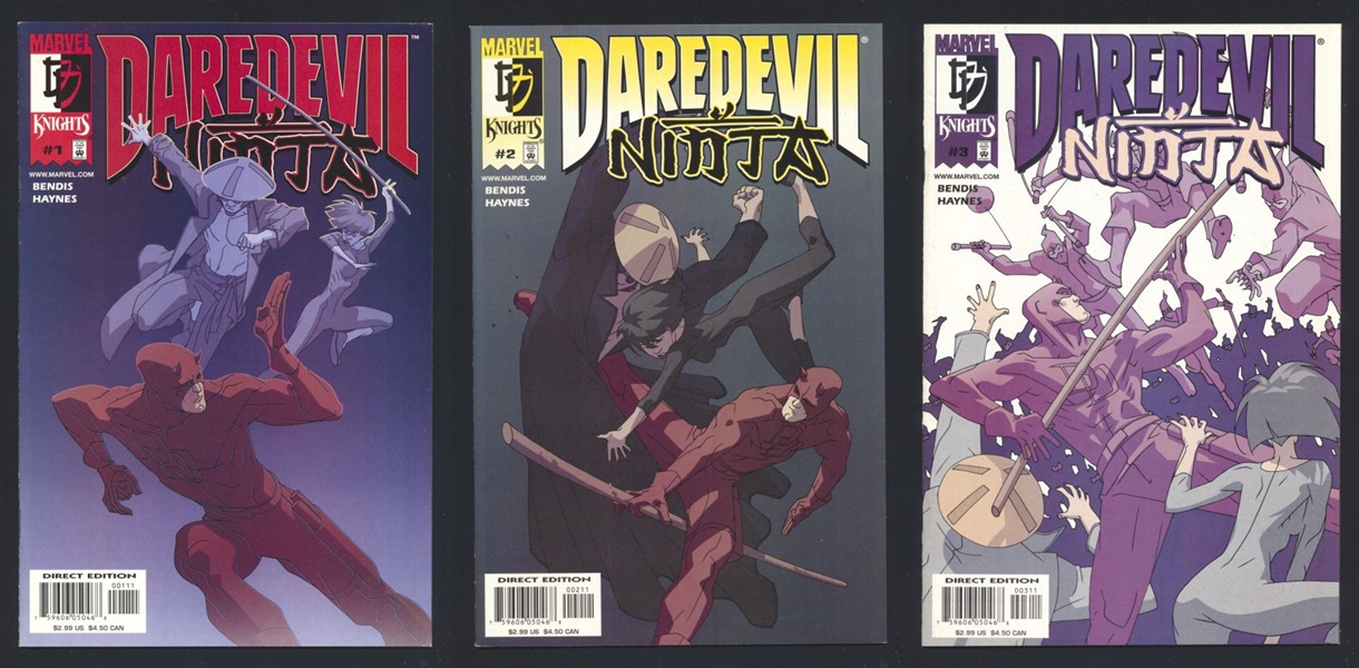 Daredevil: Ninja SET #1-3 VF/NM Bendis Rob Haynes 2000 Marvel Comic Book