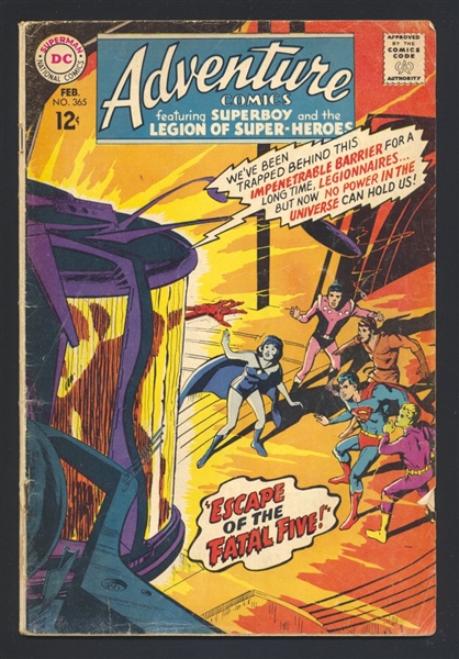 Adventure Comics #365 G 1st Shadow Lass 1968 DC Comic Book
