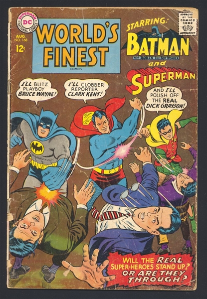 World's Finest Comics #168 FR 1967 DC Comic Book