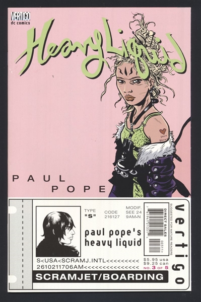 Heavy Liquid #3 VF/NM Paul Pope 1999 DC (Vertigo) Comic Book