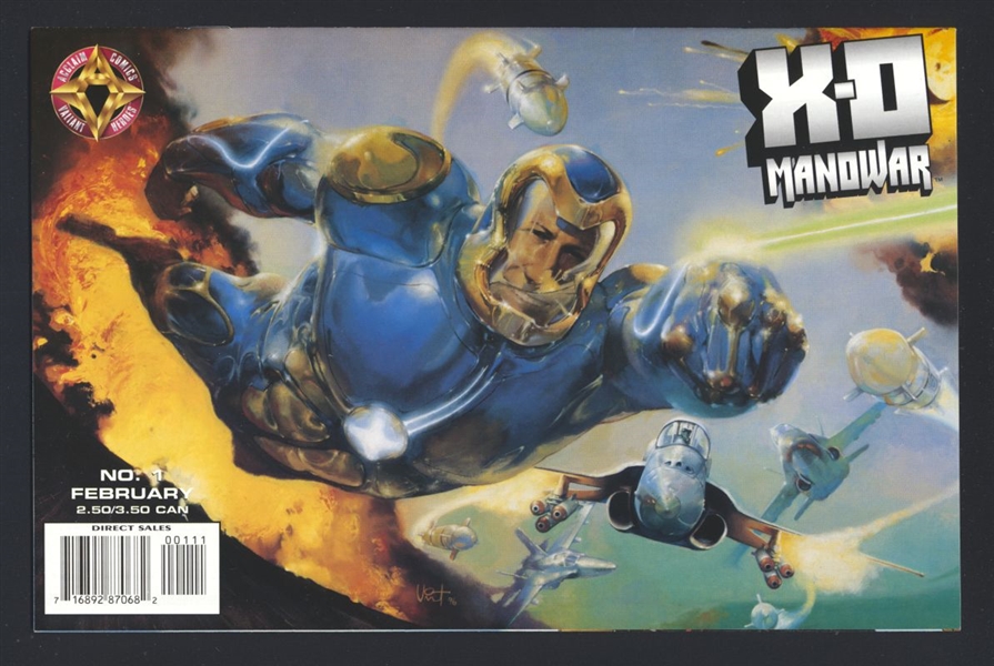 X-O Manowar (V2) #1 VF/NM Painted Cover Variant 1996 Acclaim Comic Book