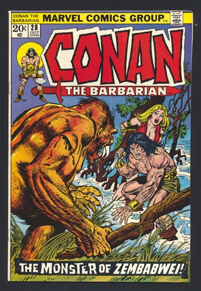 Conan the Barbarian #28 FVF John Buscema 1973 Marvel Comic Book