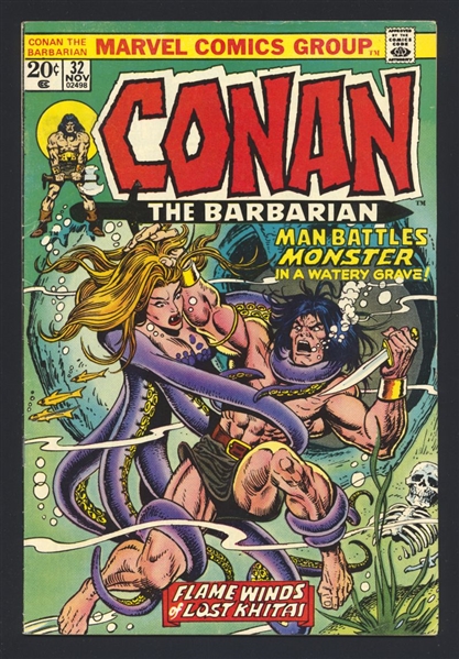 Conan the Barbarian #32 FVF John Buscema 1973 Marvel Comic Book
