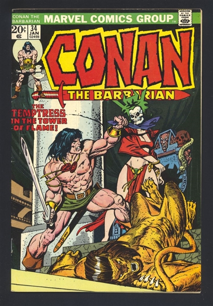 Conan the Barbarian #34 FVF John Buscema 1974 Marvel Comic Book
