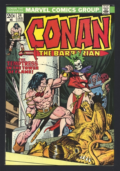 Conan the Barbarian #34 FN John Buscema 1974 Marvel Comic Book