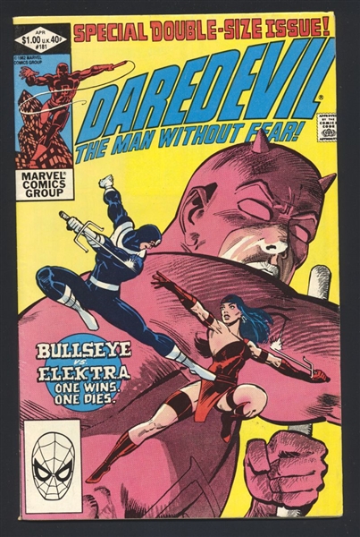Daredevil #181 FN Death of Elektra Frank Miller 1982 Marvel Comic Book
