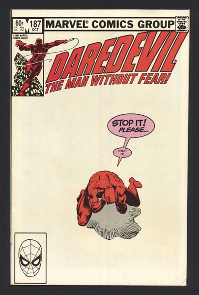Daredevil #187 FVF Frank Miller 1982 Marvel Comic Book