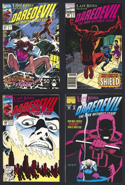 Daredevil RUN 297-300 Complete Last Rites Story 1991 Marvel Comic Book