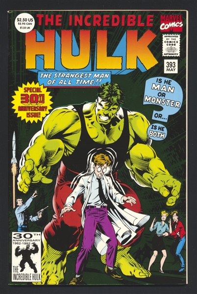 Incredible Hulk #393 VF Dale Keown Foil Cover 1992 Marvel Comic Book