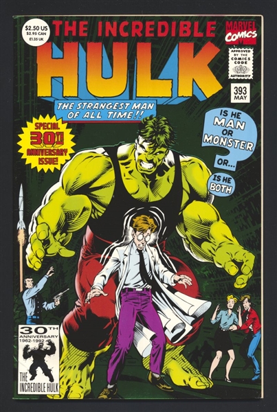 Incredible Hulk #393 FN Dale Keown Foil Cover 1992 Marvel Comic Book