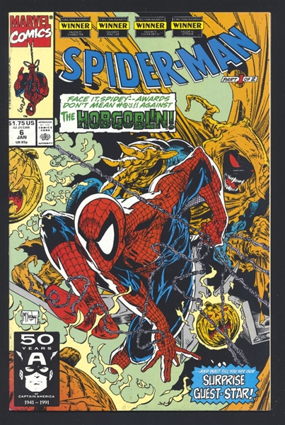 Spider-Man #6 VF Hobgoblin Todd McFarlane 1991 Marvel Comic Book