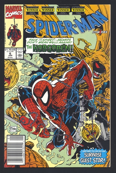 Spider-Man #6 VF NEWSSTAND Hobgoblin McFarlane 1991 Marvel Comic Book