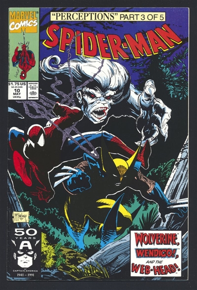 Spider-Man #10 FVF Perceptions p3 Wolverine McFarlane 1991 Marvel Comic Book