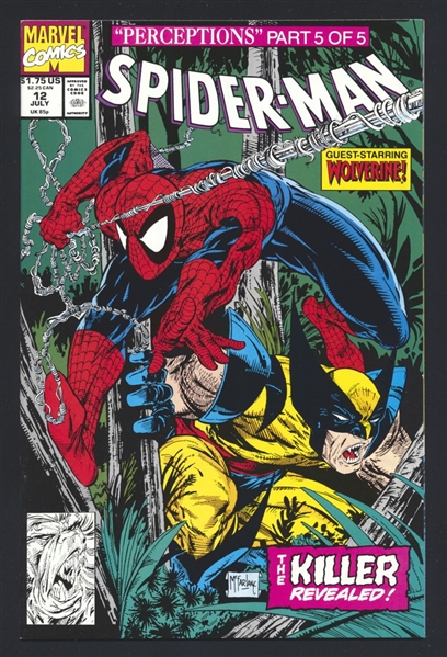 Spider-Man #12 NM Perceptions p5 Wolverine McFarlane 1991 Marvel Comic Book