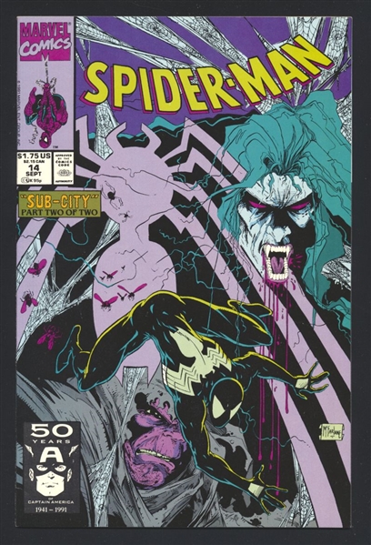 Spider-Man #14 VF/NM Black Suit Todd McFarlane 1991 Marvel Comic Book