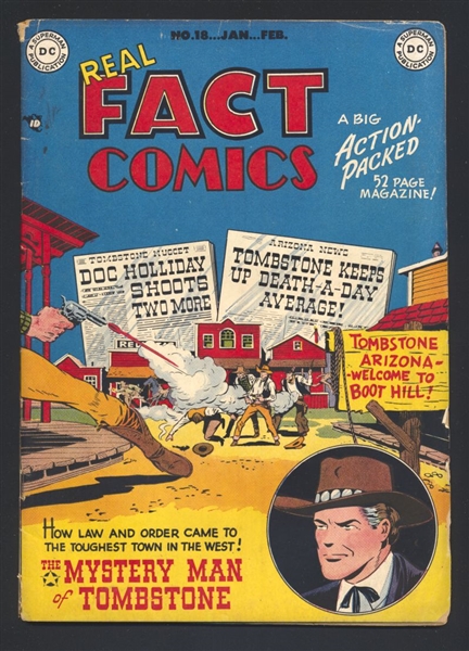 Real Fact Comics #18 FVF Jim Thorpe Story 1949 DC Comic Book