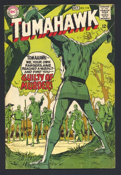 Tomahawk #118 VG Neal Adams Cover Origin Kaintuck Jones 1968 DC Comic Book