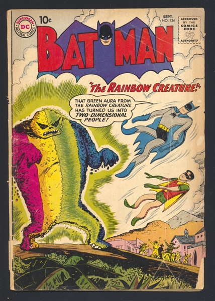 Batman #134 G vs The Rainbow Creature 1960 DC Comic Book
