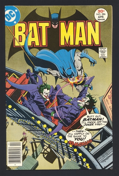 Batman #286 FVF Joker Cover 1977 DC Comic Book