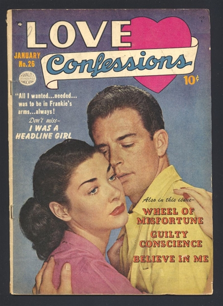 Love Confessions #26 VG Photo Cover 1953 Quality Comic Book