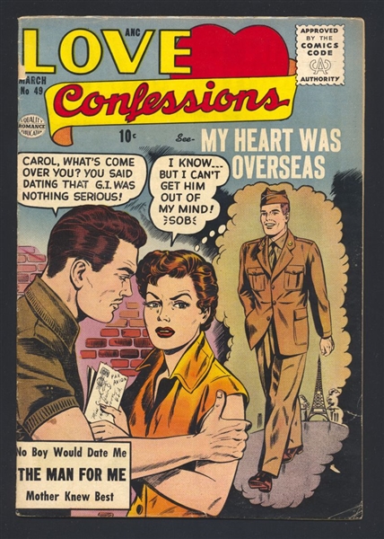 Love Confessions #49 VG Matt Baker Eiffel Tower Cover 1956 Quality Comic Book