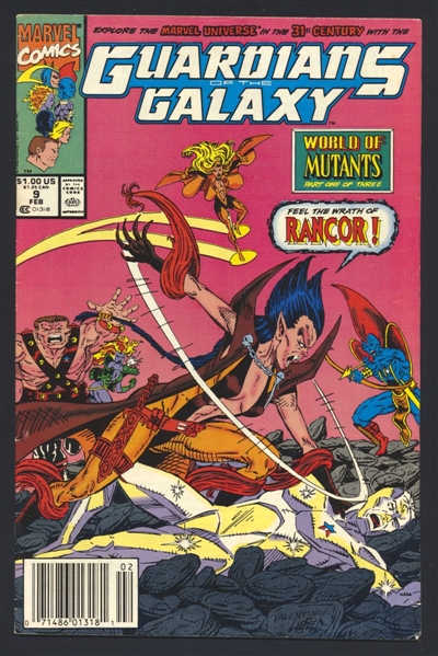 Guardians of the Galaxy #9 VG NEWSSTAND Rob Liefeld Cover/Art 1991 Marvel
