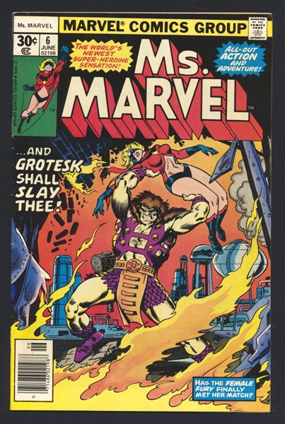 Ms. Marvel #6 VF vs Grotesk 1977 Marvel Comic Book