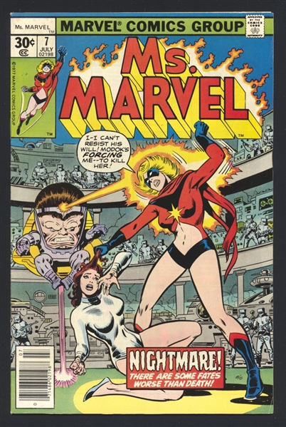 Ms. Marvel #7 FN 1st Agent 17 1977 Marvel Comic Book
