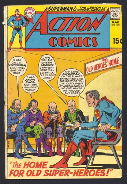 Action Comics #386 G Old Super-Heroes 1970 DC Comic Book