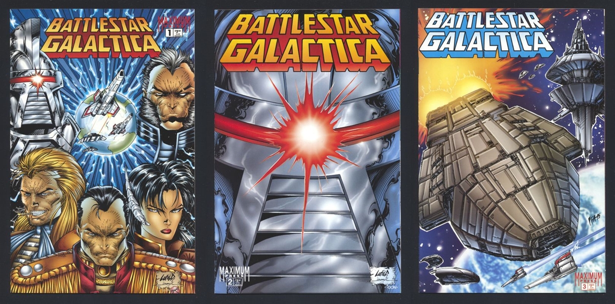 Battlestar Galactica RUN #1-3 VF/NM Rob Liefeld 1995 Maximum