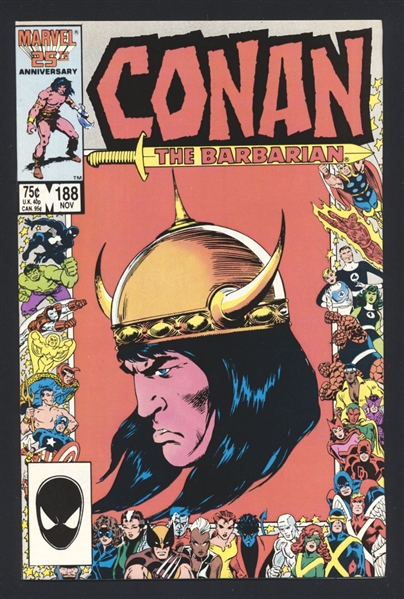 Conan the Barbarian #188 VF/NM 25th Anniversary Border Cover 1986 Marvel