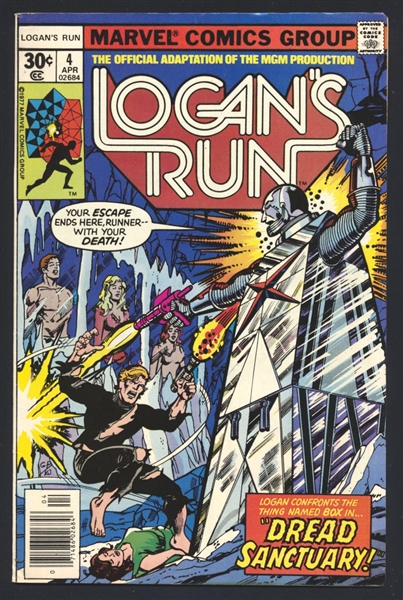 Logan's Run #4 FVF George Perez 1977 Marvel Comic Book