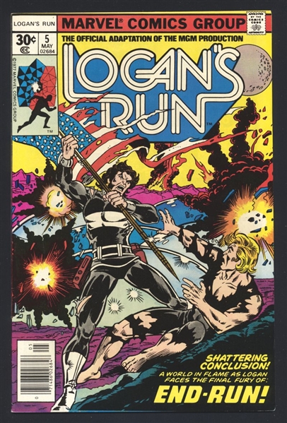 Logan's Run #5 VF George Perez 1977 Marvel Comic Book