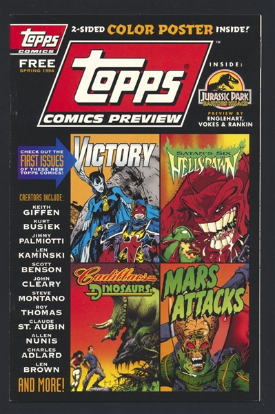 Topps Comics Preview #1 VF Jurassic Park Mars Attacks 1994 Topps Comic Book
